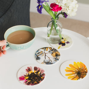 Set of 4 Pressed Flower Coasters