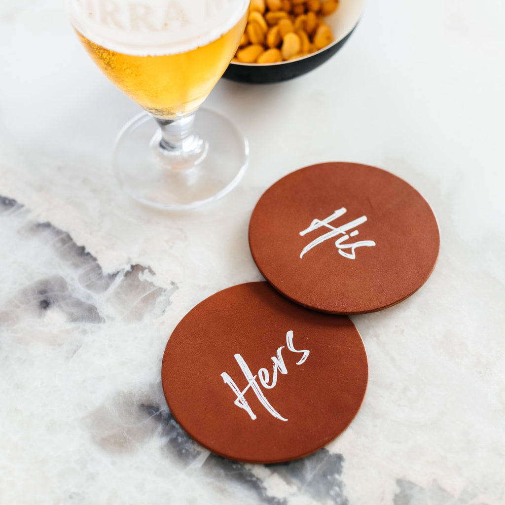 Pair of His & Hers Coasters