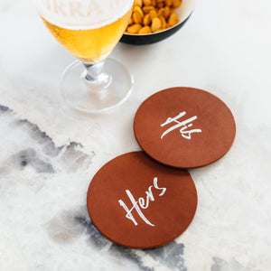 Pair of His & Hers Coasters