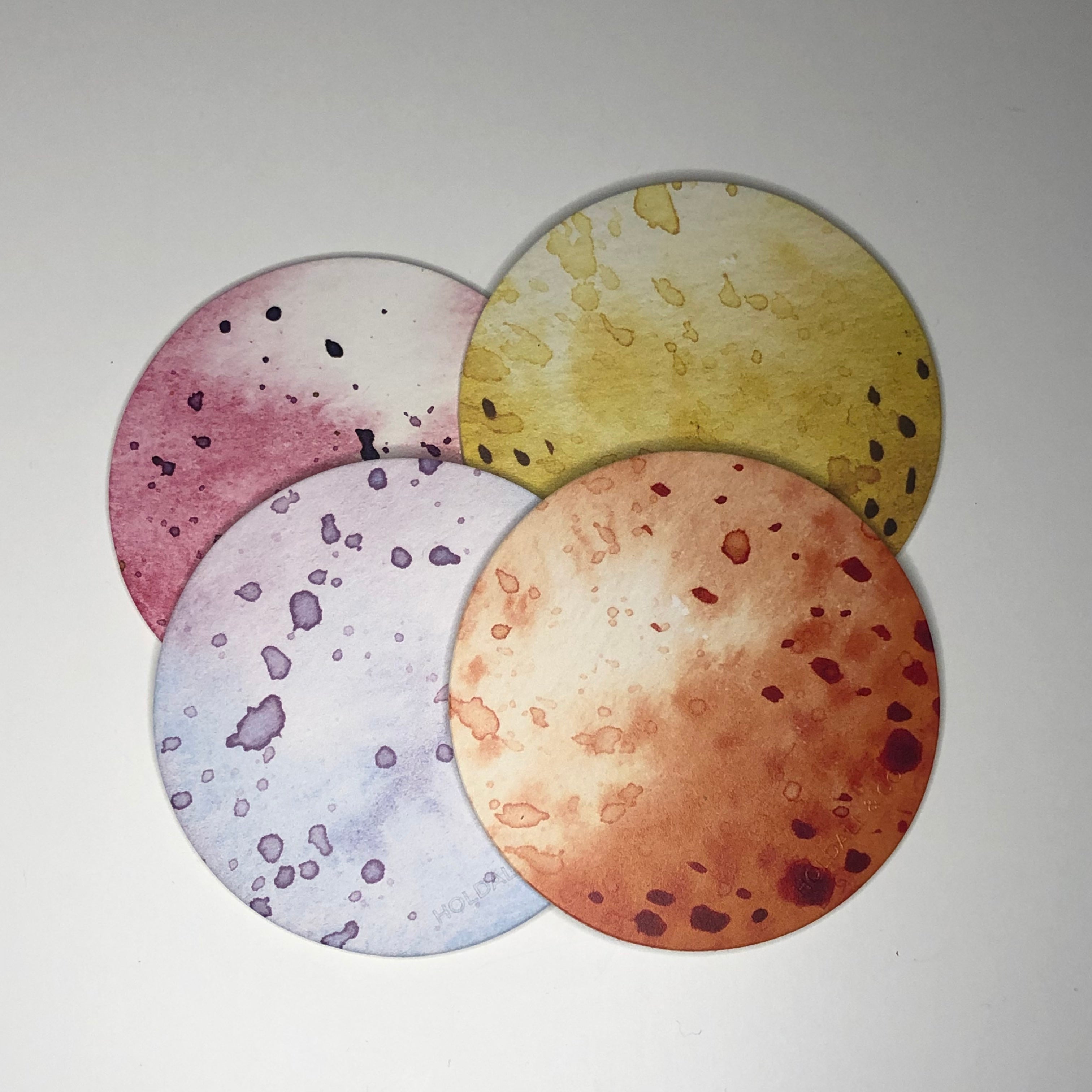 Sample Set of 4x Watercolour Coasters