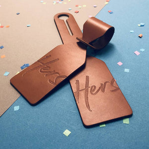 Pair of His & Hers Large Luggage Tags